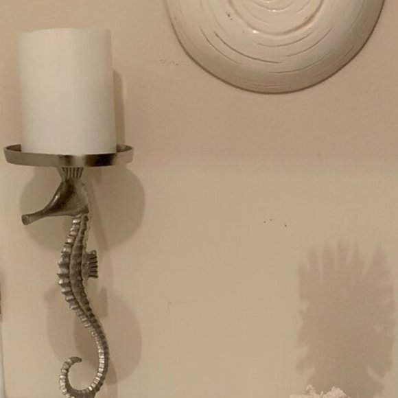 Contemporary Metal Seahorse Candlestick - Picture 2 of 2